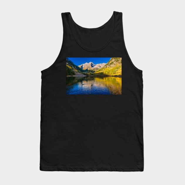 Maroon Bells Ripples - A Day with the ducks Tank Top by nikongreg